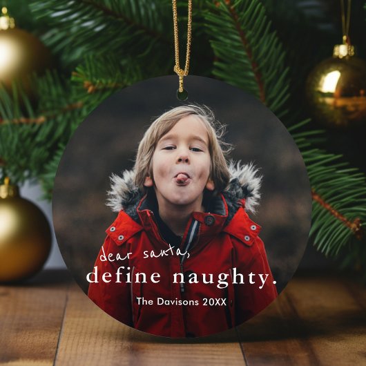 Beste Santa Define Naughty 2 Foto Funny Kerstmis Keramisch Ornament
