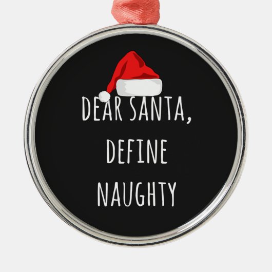 Beste Santa Define Naughty Funny Kerstmis Metalen Ornament (Voorkant)