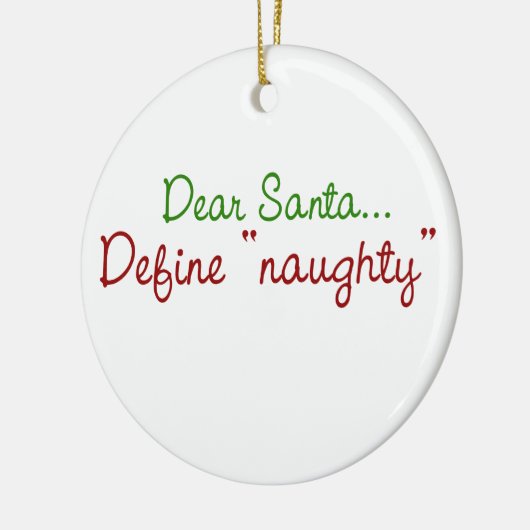 Beste Santa Define Naughty Keramisch Ornament (Links)