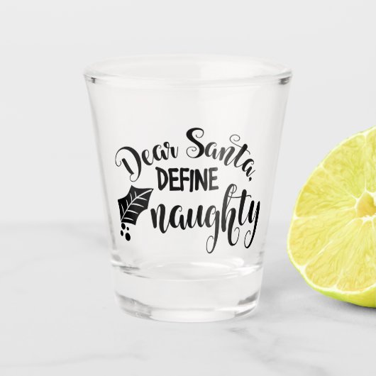 Beste Santa Define Naughty Shot Glas (Voorkant)