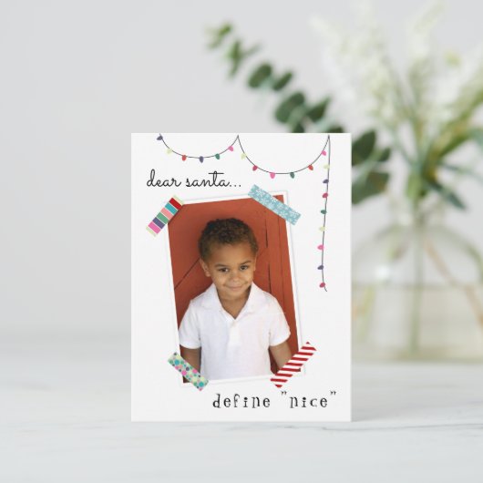 Beste Santa Define Nice-fotofeestdag / Kerstmis Briefkaart (Staand voorkant)