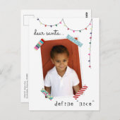 Beste Santa Define Nice-fotofeestdag / Kerstmis Briefkaart (Voorkant / Achterkant)