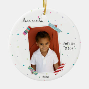 Beste Santa Define Nice Kerstmis, feestelijke foto Keramisch Ornament
