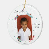 Beste Santa Define Nice Kerstmis, feestelijke foto Keramisch Ornament (Links)
