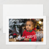 Beste Santa Define Ondeugende Typografie Foto Feestdagenkaart (Voorkant / Achterkant)