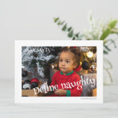 Beste Santa Define Ondeugende Typografie Foto Feestdagenkaart (Staand voorkant)