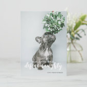 Beste Santa Define Ondeugende Typografie Foto Feestdagenkaart (Staand voorkant)