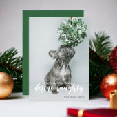 Beste Santa Define Ondeugende Typografie Foto Feestdagenkaart