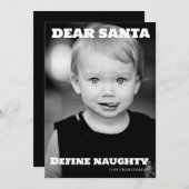 Beste Santa Define Ondeugende Typografie Foto Feestdagenkaart (Voorkant / Achterkant)