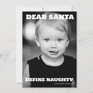Beste Santa Define Ondeugende Typografie Foto Feestdagenkaart