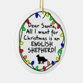 Beste Santa English Shepherd Keramisch Ornament (Rechts)