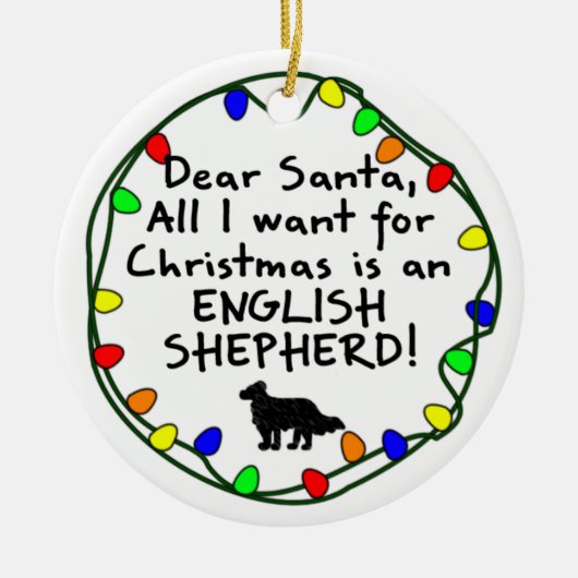 Beste Santa English Shepherd Keramisch Ornament (Voorkant)