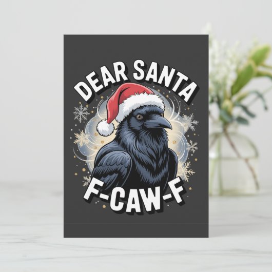 Beste Santa F-caw-F Grappige Kerstraaf Kaart (Staand voorkant)