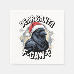Beste Santa F-caw-F Grappige Kerstraaf Servet