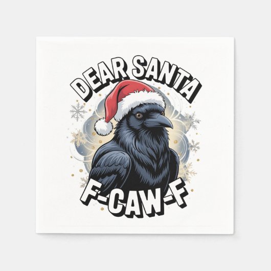 Beste Santa F-caw-F Grappige Kerstraaf Servet (Voorkant)