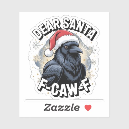 Beste Santa F-caw-F Grappige Kerstraaf Sticker (Vel)