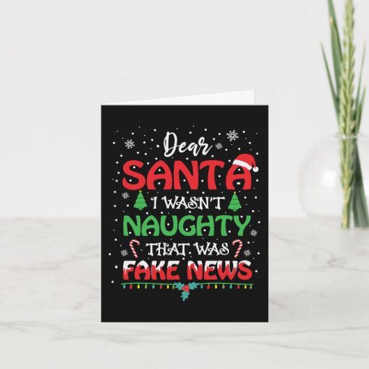 Beste Santa Fake News dat ik stout was | Grappig Feestdagen Kaart (Voorkant)