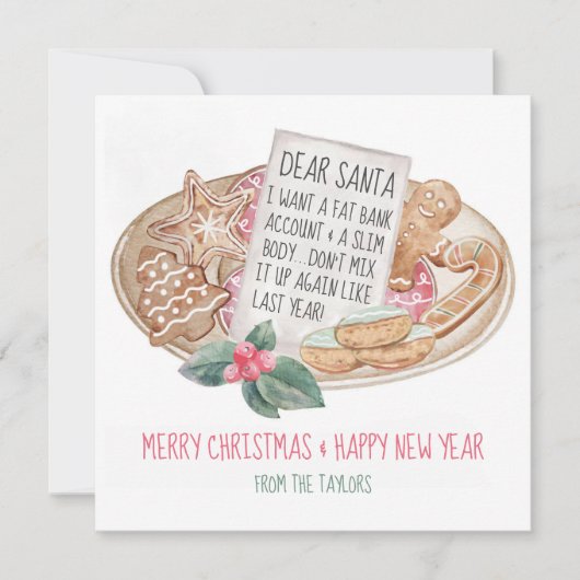 Beste Santa Fat bankrekening Slim kerstmis Feestdagenkaart (Voorkant)