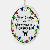 Beste Santa Foxhound Keramisch Ornament (Rechts)