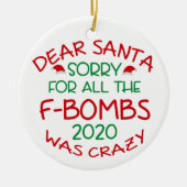 Beste Santa Funny 2020 Kerstmis Keramisch Ornament (Voorkant)
