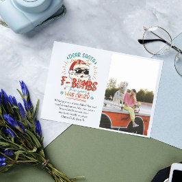 Beste Santa Funny Foto Kerstmis Notitiekaartje