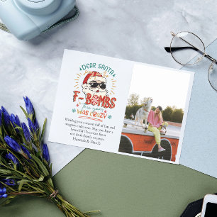 Beste Santa Funny Foto Kerstmis Notitiekaartje