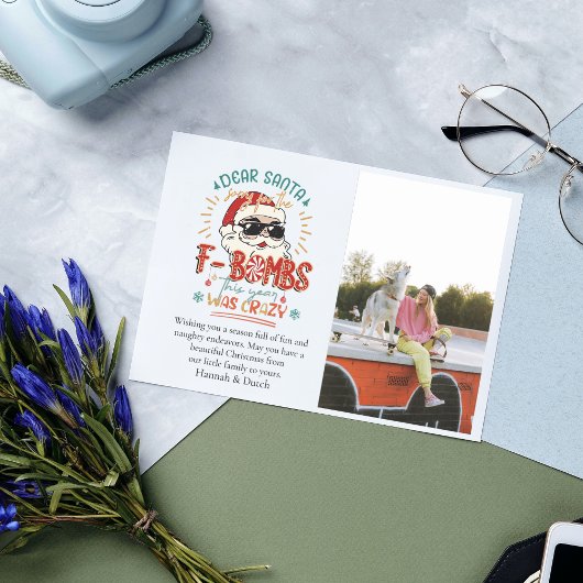 Beste Santa Funny Foto Kerstmis Notitiekaartje