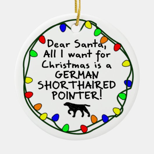 Beste Santa German Shorthaired Pointer Keramisch Ornament (Voorkant)