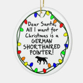 Beste Santa German Shorthaired Pointer Keramisch Ornament (Links)