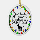 Beste Santa Great Dane Keramisch Ornament (Rechts)