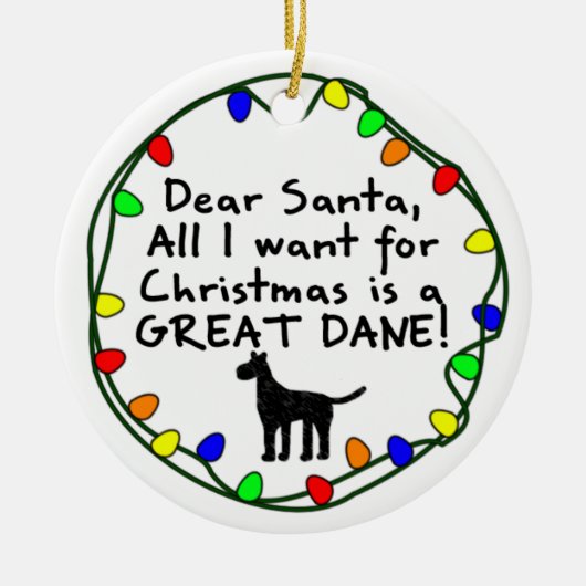 Beste Santa Great Dane Keramisch Ornament (Voorkant)