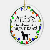Beste Santa Great Dane Keramisch Ornament (Links)