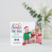 Beste Santa het was de Dog Funny Kinder & Pet Foto Briefkaart (Staand voorkant)