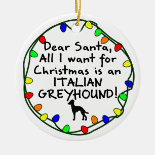 Beste Santa Italy Greyhound Keramisch Ornament