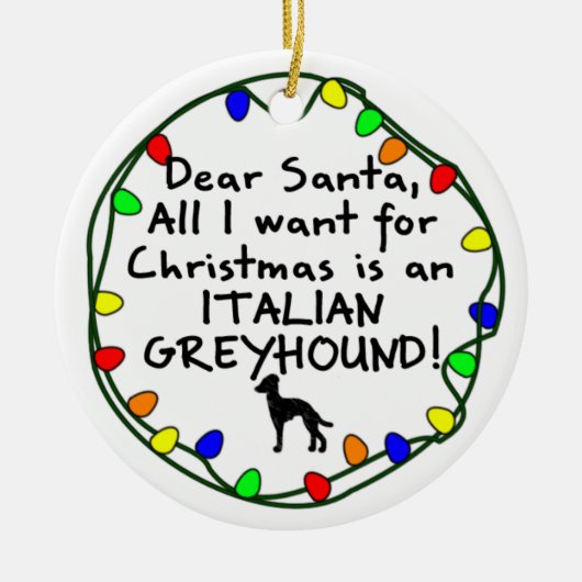 Beste Santa Italy Greyhound Keramisch Ornament (Voorkant)