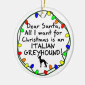 Beste Santa Italy Greyhound Keramisch Ornament (Links)