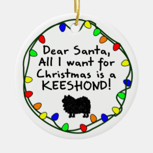 Beste Santa Keeshond Keramisch Ornament