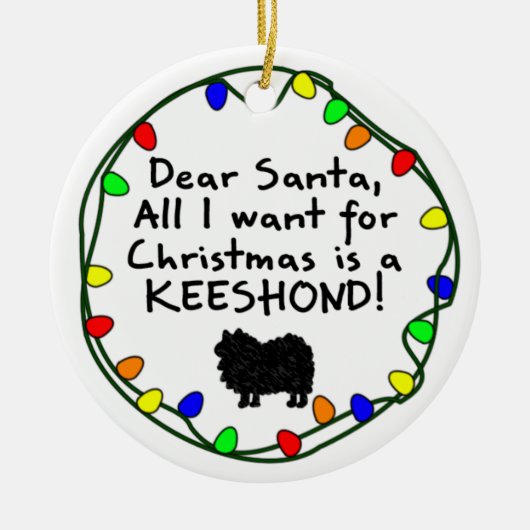 Beste Santa Keeshond Keramisch Ornament (Voorkant)