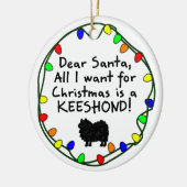 Beste Santa Keeshond Keramisch Ornament (Links)
