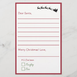 Beste Santa - Kinder brief aan Santa Lined