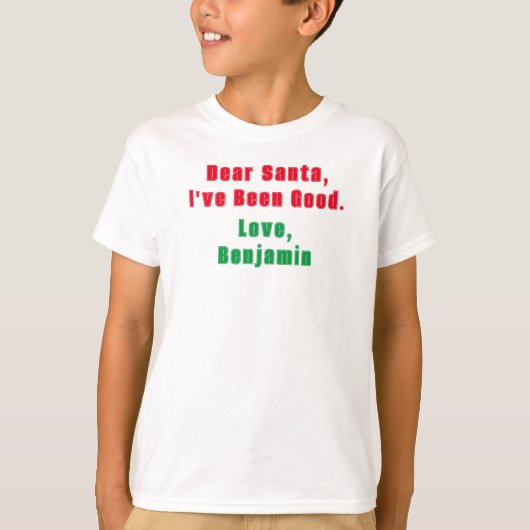 Beste Santa Kinder T-shirt, Best Behavior T-shirt (Voorkant)