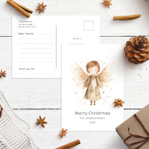 Beste Santa Letter Beige Boho Baby Angel Briefkaart