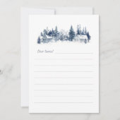 Beste Santa Letter Blauw Kerstmis Winter Village Feestdagenkaart (Voorkant)