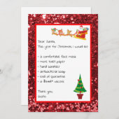 Beste Santa List Letter Funny 2021 Kerstmis Feestdagenkaart (Voorkant / Achterkant)