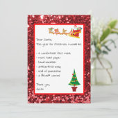 Beste Santa List Letter Funny 2021 Kerstmis Feestdagenkaart (Staand voorkant)