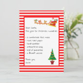 Beste Santa List Letter Funny Kerstmis Feestdagenkaart (Staand voorkant)