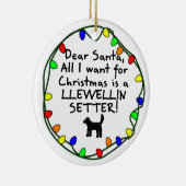 Beste Santa Llewellin Setter Keramisch Ornament (Rechts)