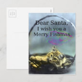 Beste Santa Merry Fishmas Feestdagenkaart (Voorkant / Achterkant)