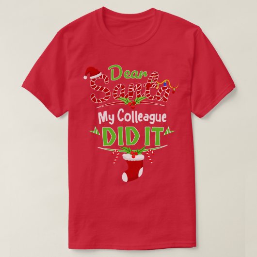Beste Santa Mijn collega deed het Coworker Kerstmi T-shirt (Design voorkant)