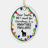 Beste Santa Miniature Pinscher Keramisch Ornament (Rechts)